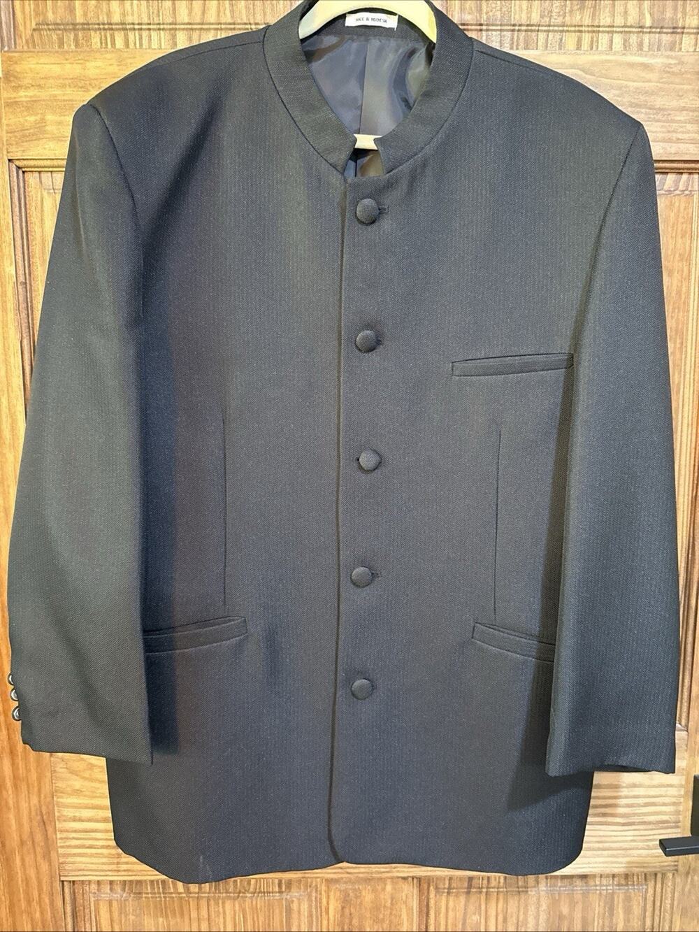 Giorgio Pacelli Men's Suit, Jacket 44R Pants 38R Black Special Occasion Gorgeous